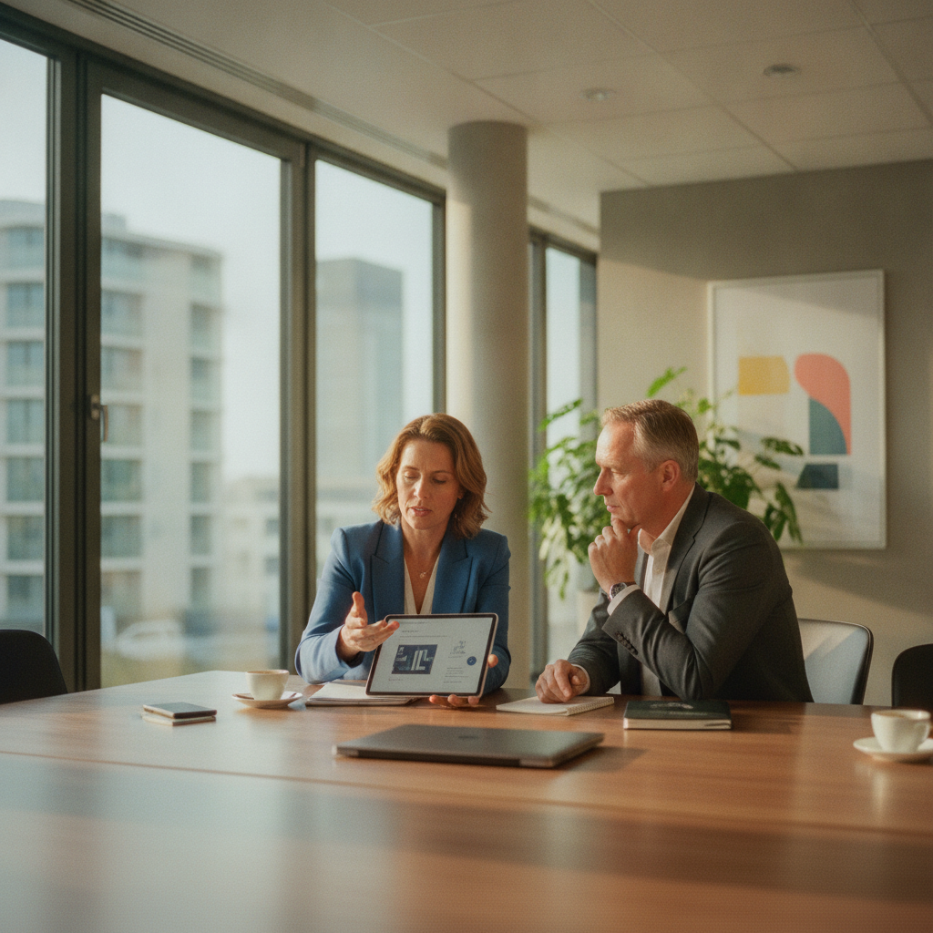 WVI-recruiter bespreekt technische vacature met werkgever op kantoor in Almere